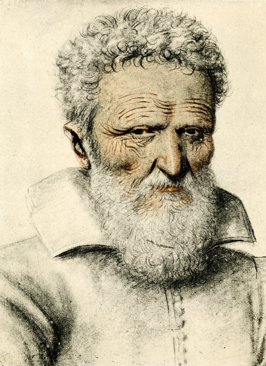 Portret van een oude man door Nicolas Lagneau or Lanneau