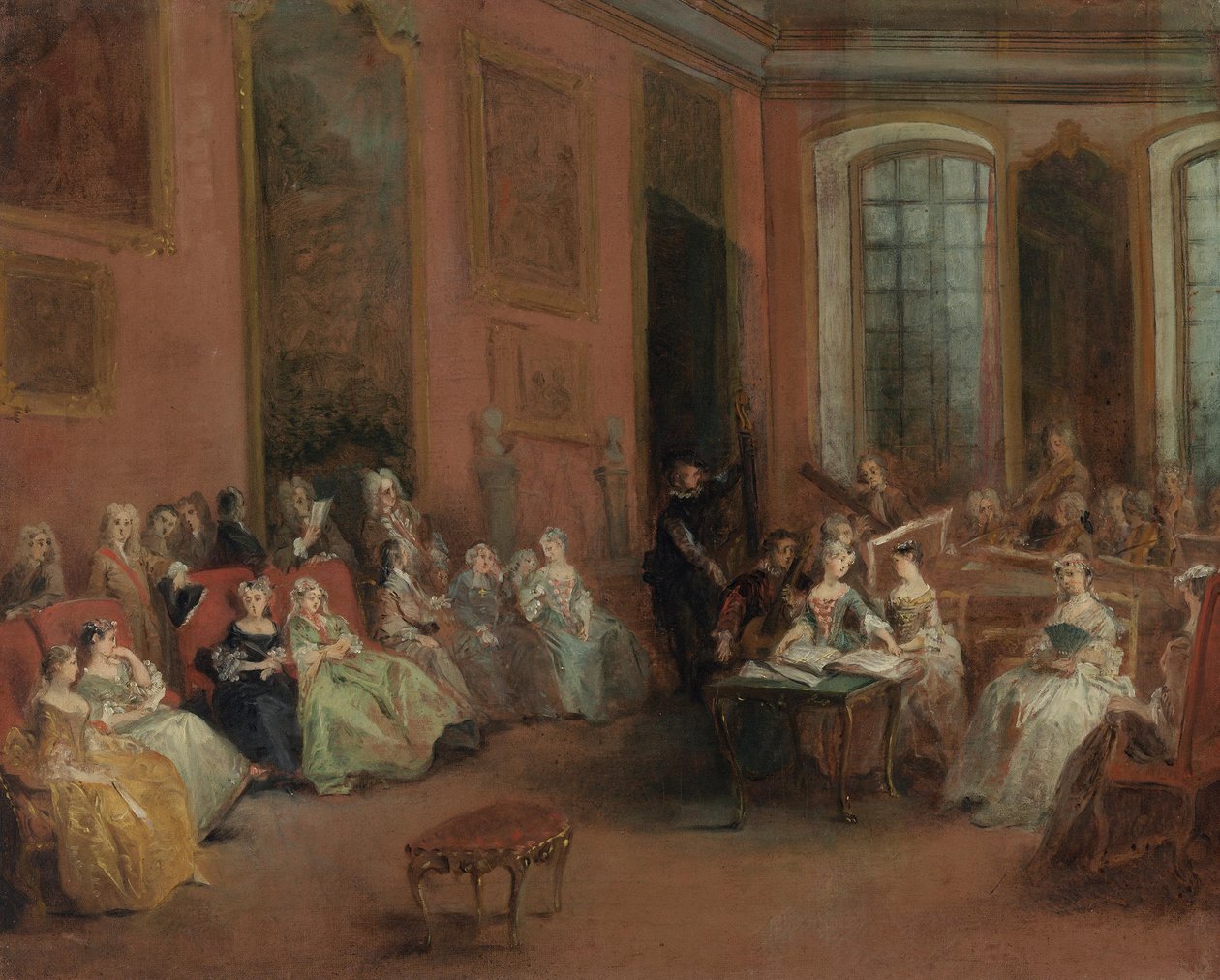 Concert in de salon door Nicolas Lancret