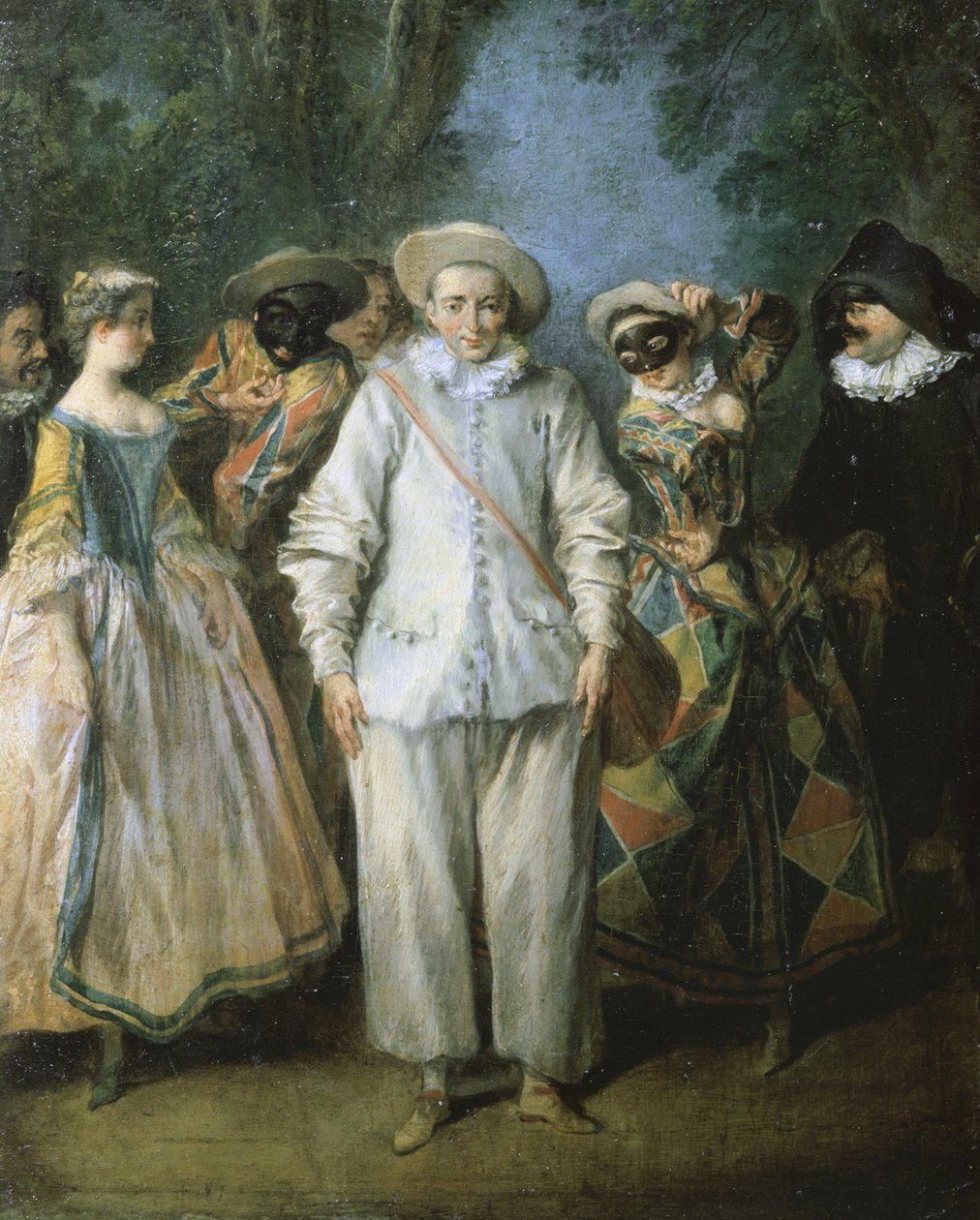 De acteurs van de Italiaanse komedie, of het Italiaanse theater door Nicolas Lancret
