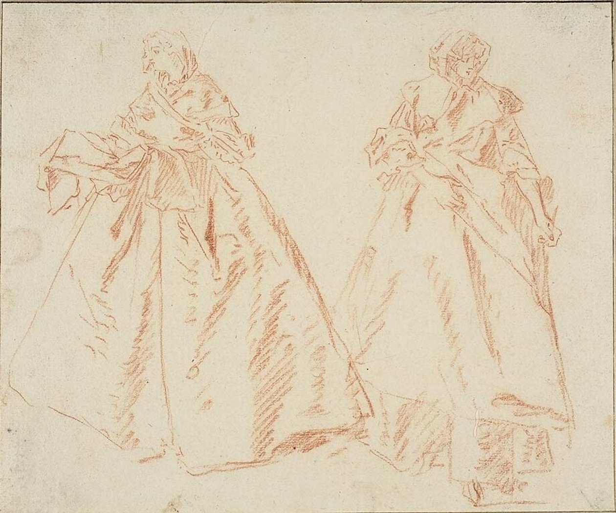 Twee staande vrouwen door Nicolas Lancret