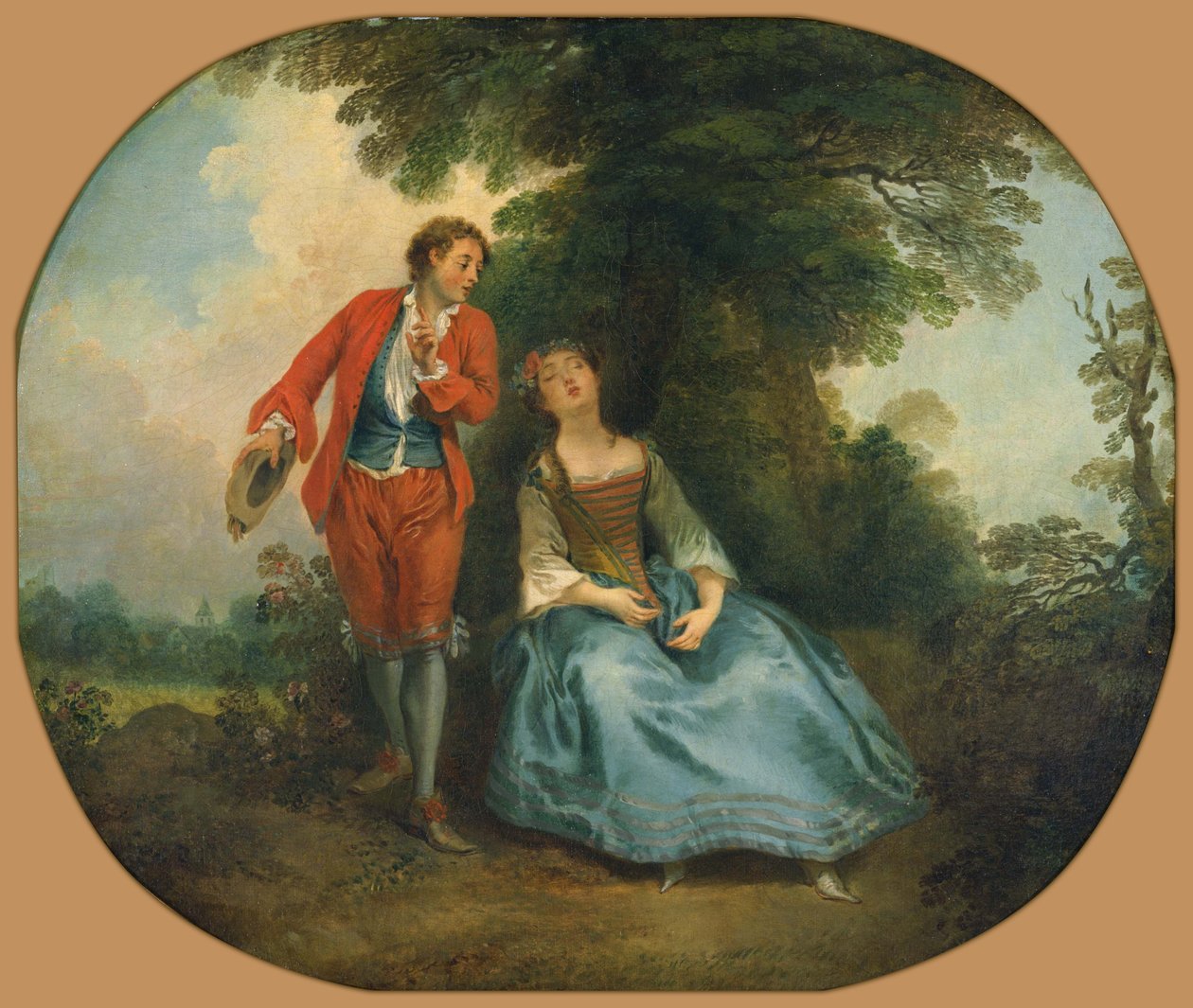 De slapende herderin door Nicolas Lancret
