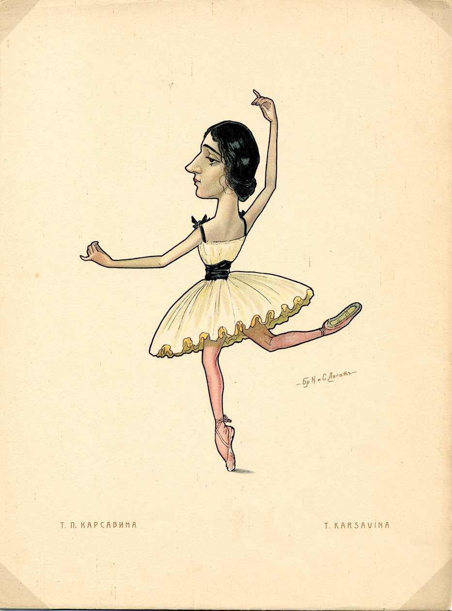Portret van de Russische ballerina Tamara Karsavina (1885-1978) door Nicolas Legat