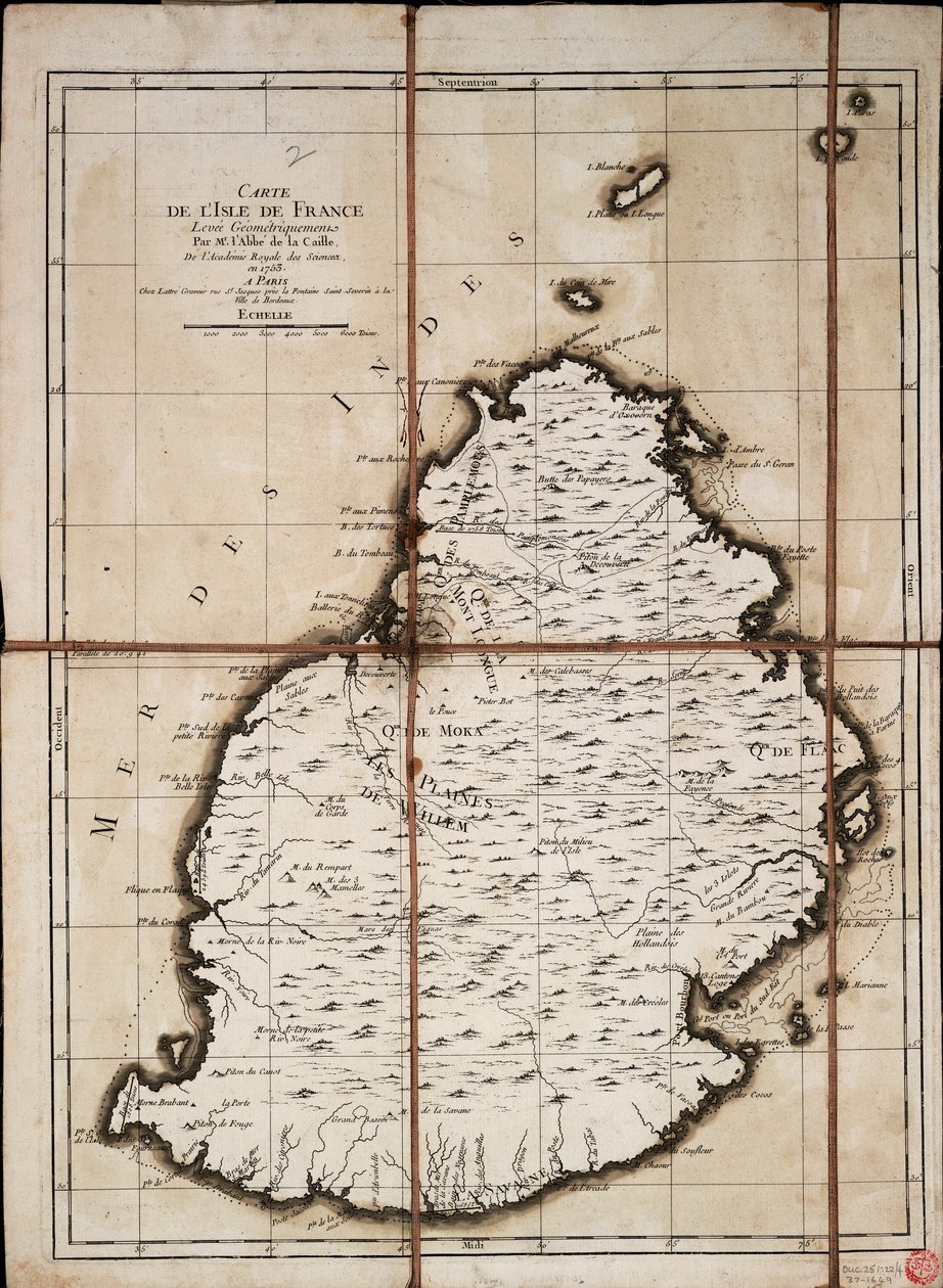 Kaart van het eiland Frankrijk, geometrisch opgemeten door de heer l