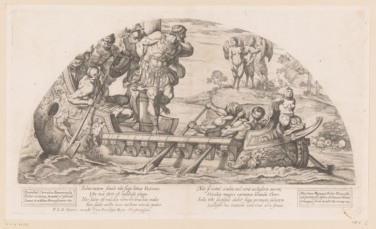 Odysseus trotseert de gezangen van de Sirenen door Nicolas Mignard