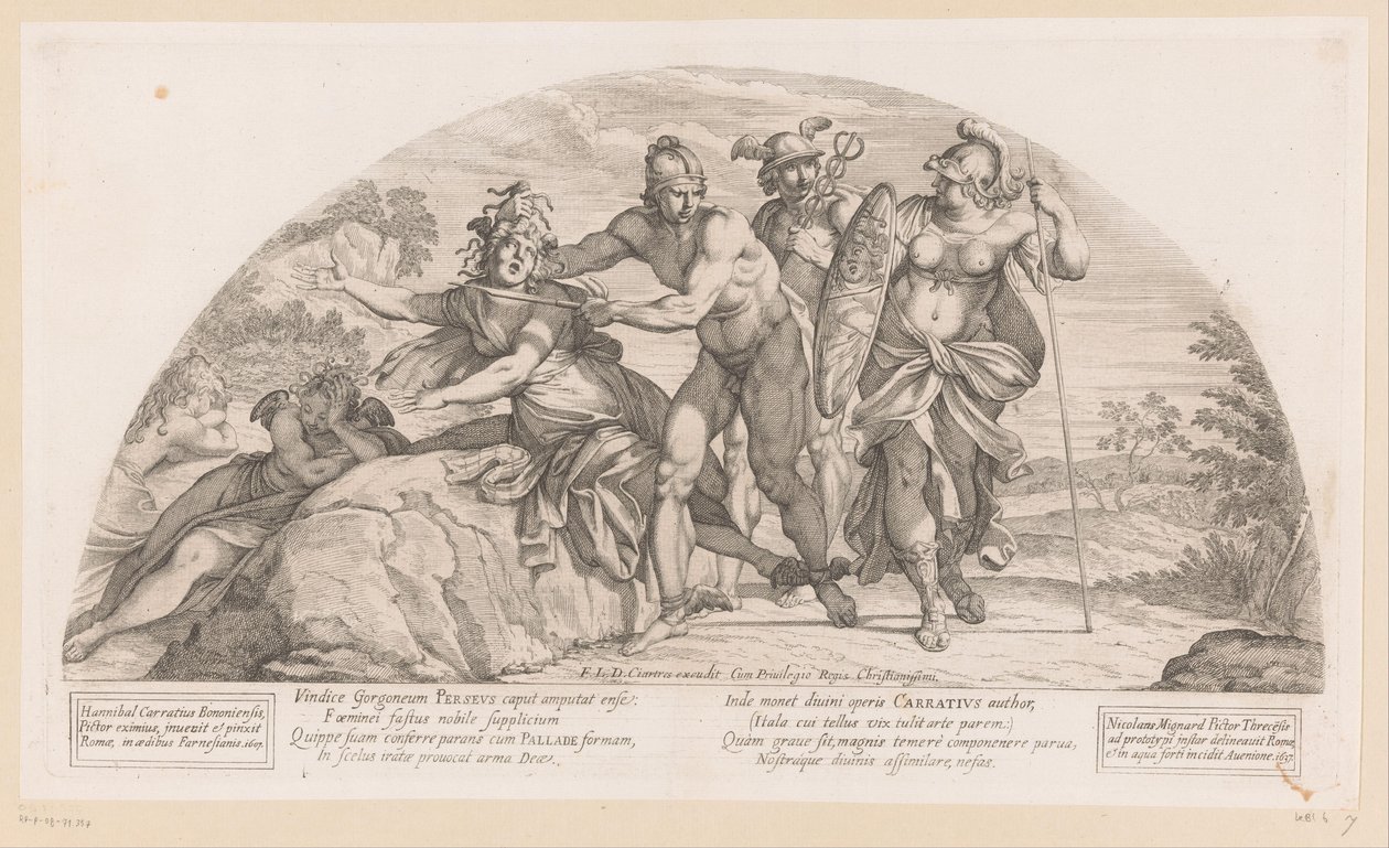 Perseus onthoofdt Medusa door Nicolas Mignard