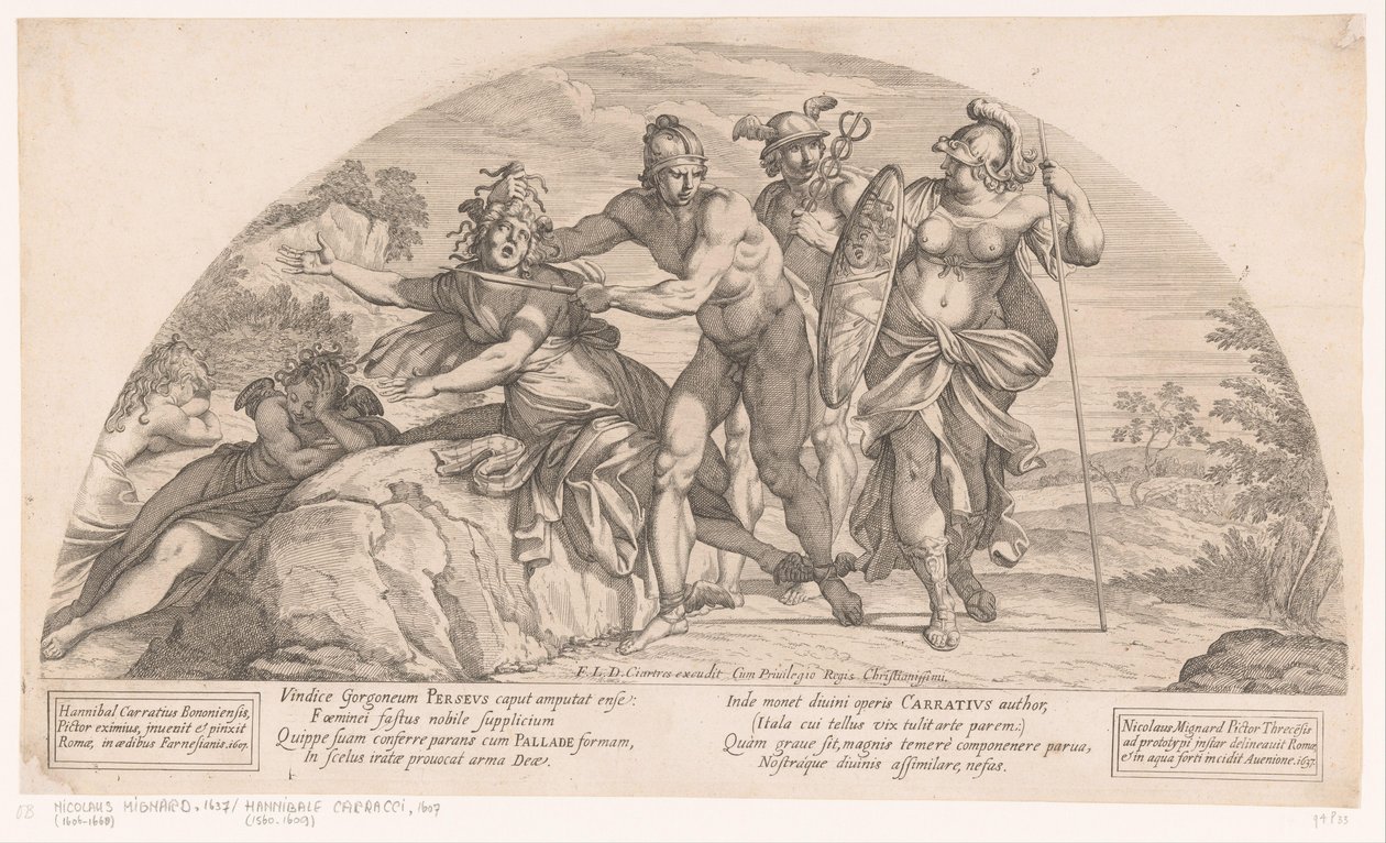 Perseus onthoofdt Medusa door Nicolas Mignard