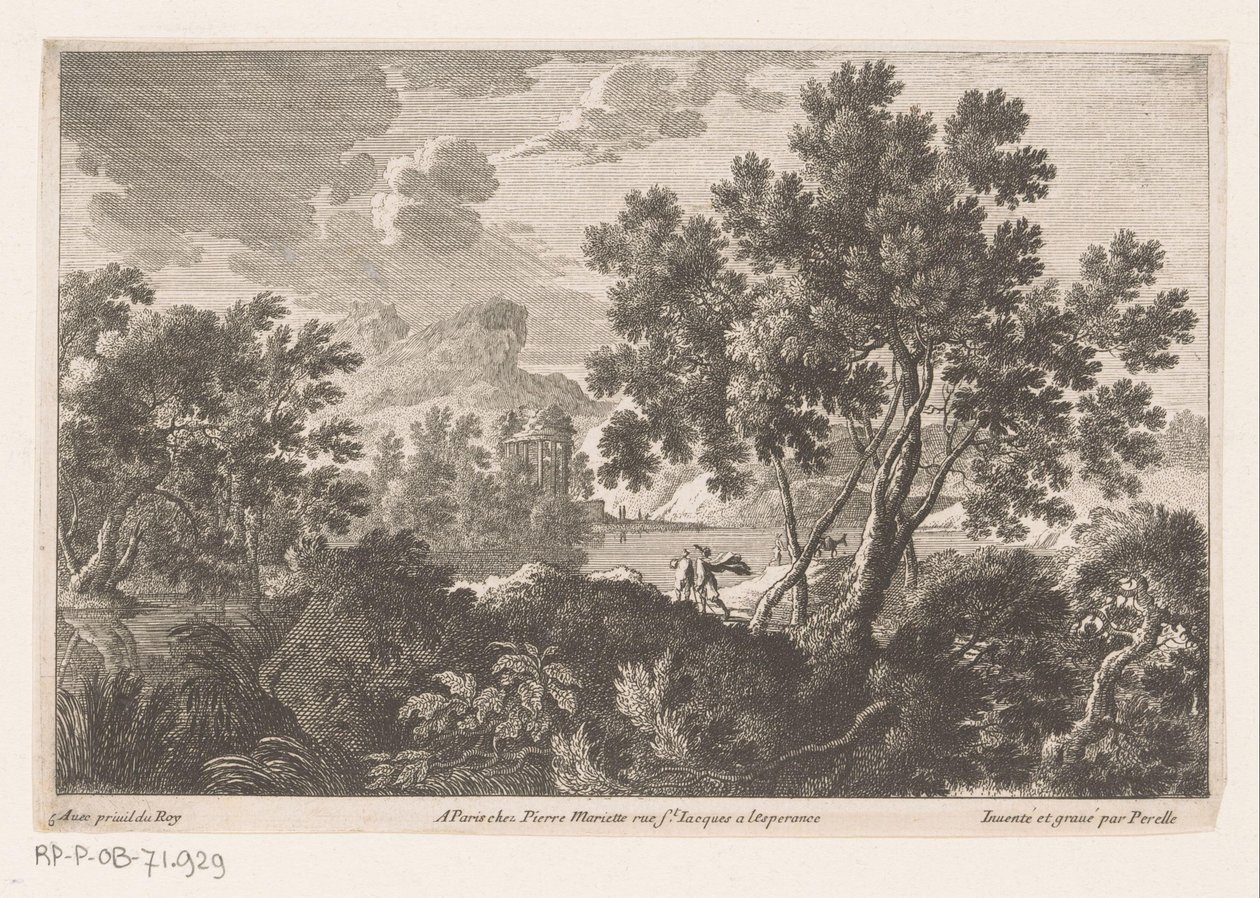 Landschap met ruïne door Nicolas Perelle