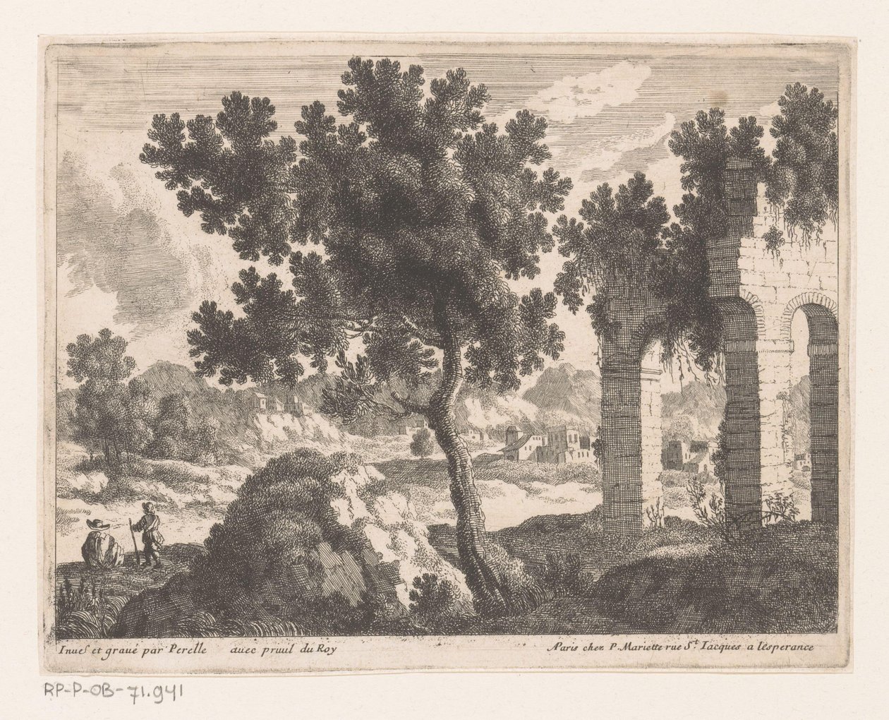 Landschap met ruïne met bogen door Nicolas Perelle