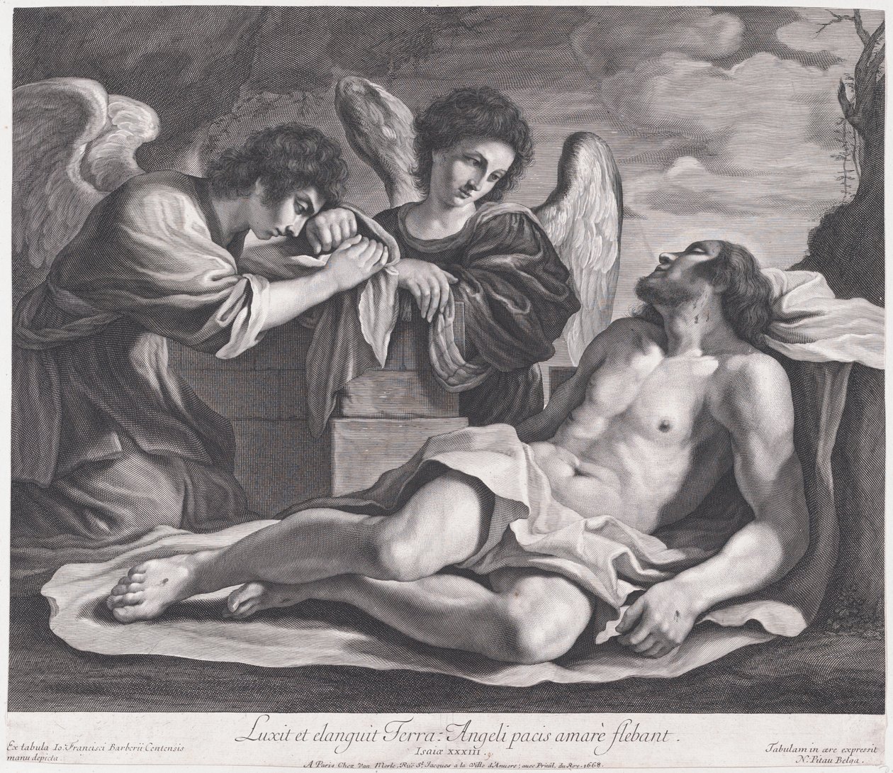 Engelen Rouwen over de Dode Christus door Nicolas Pitau