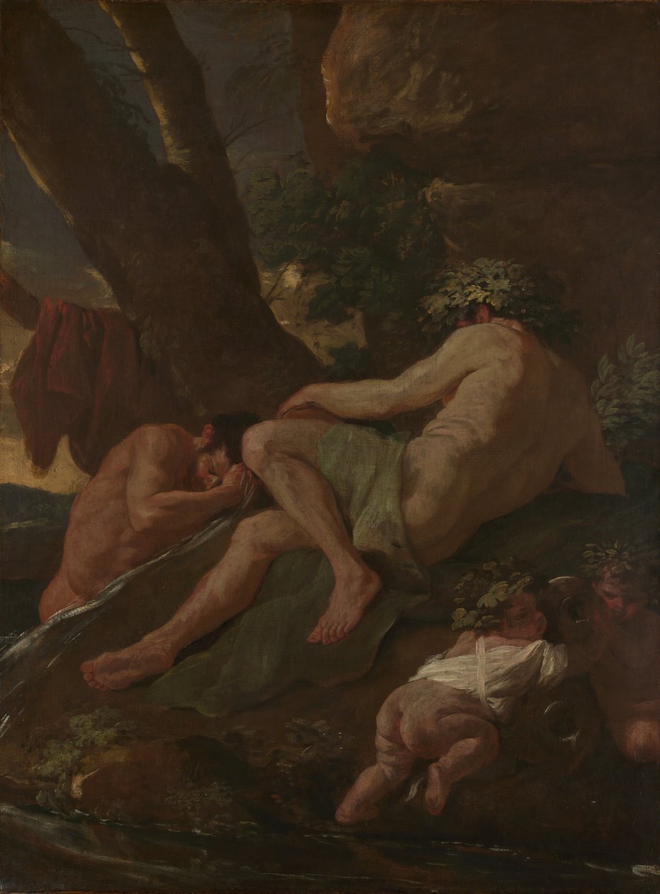 Midas die zich wast bij de Bron van de Pactolus, ca. 1627 door Nicolas Poussin