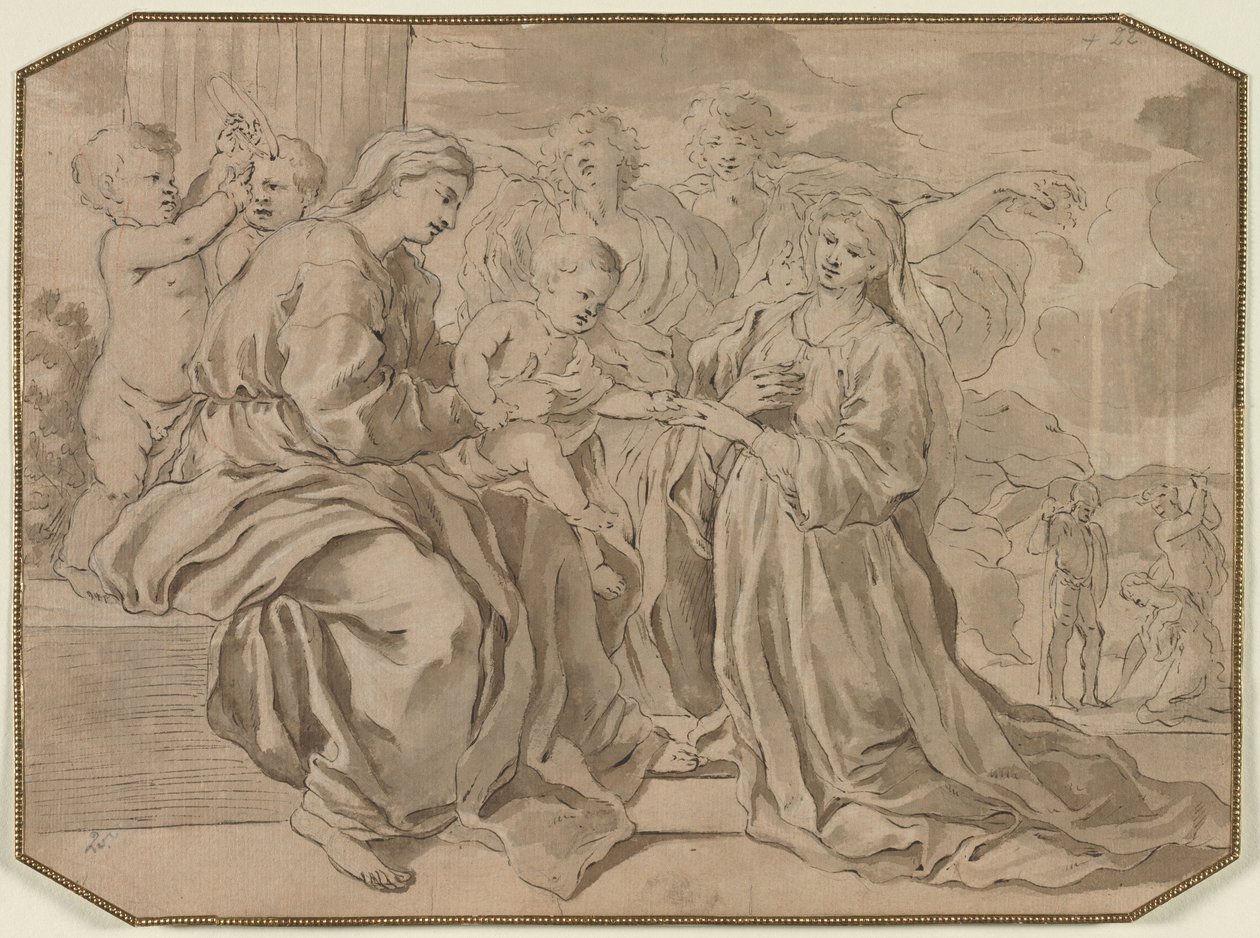 Mystieke bruiloft van St. Catherine door Nicolas Poussin
