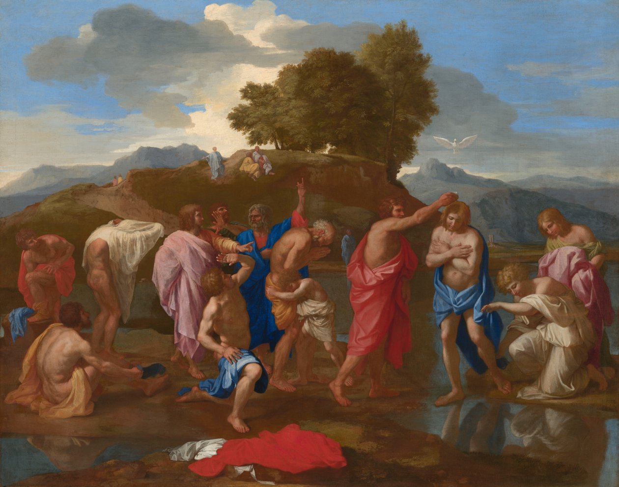 Die Taufe Christi door Nicolas Poussin