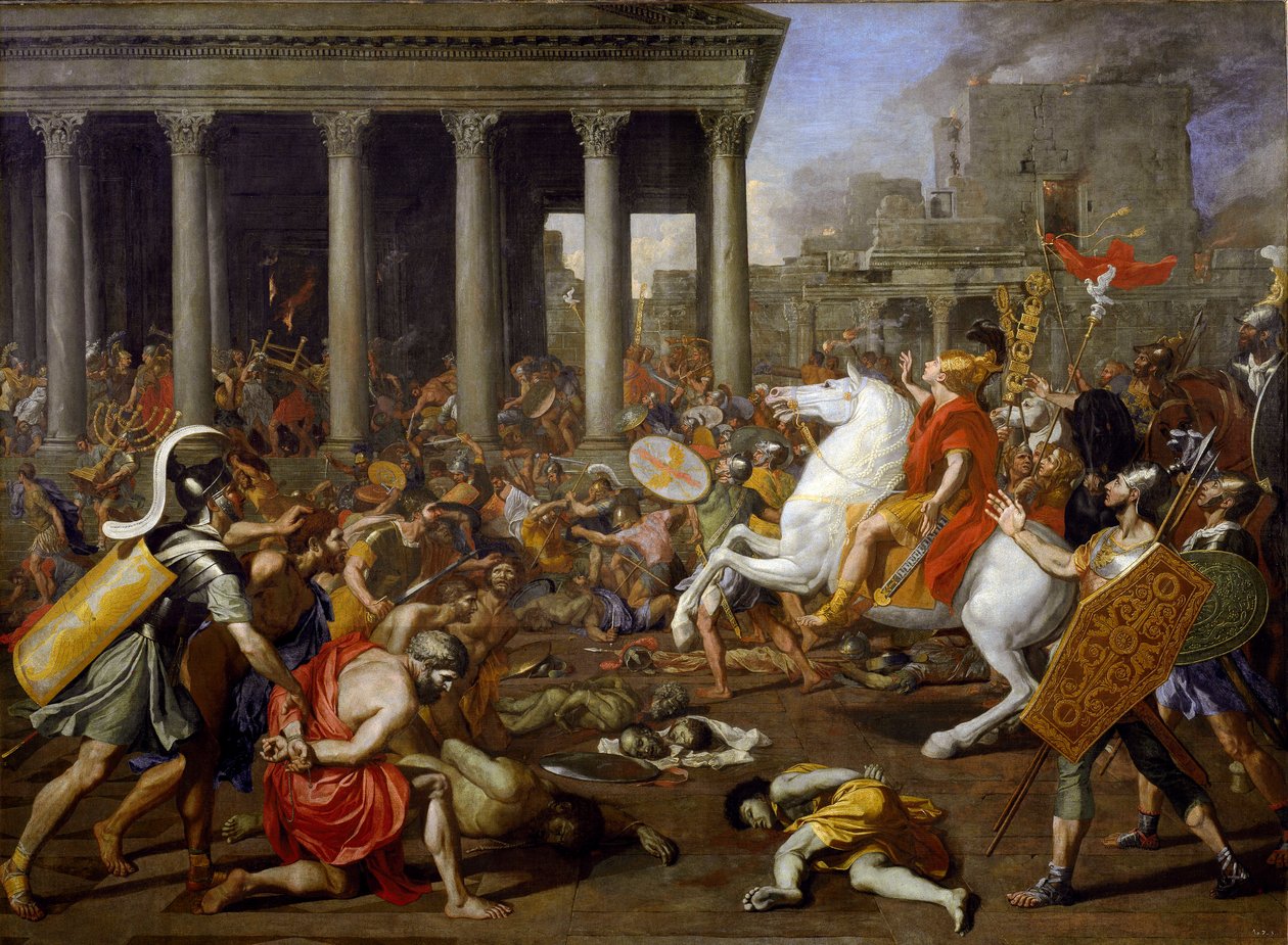 De verwoesting van de tempels in Jeruzalem door Titus door Nicolas Poussin