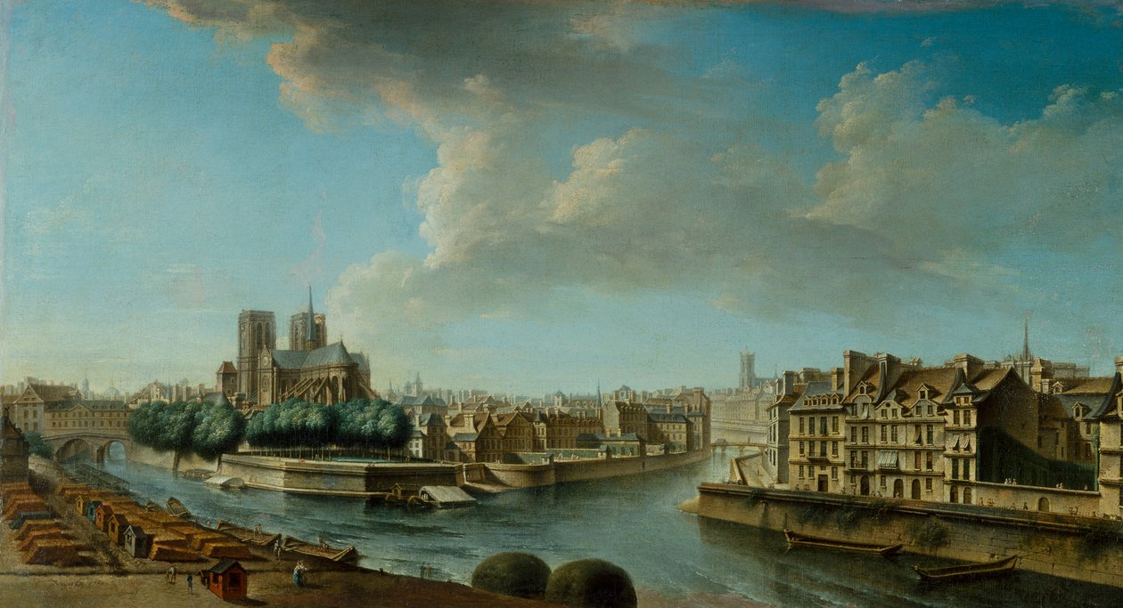 Notre Dame en de westelijke punt van Ile Saint-Louis door Nicolas Raguenet