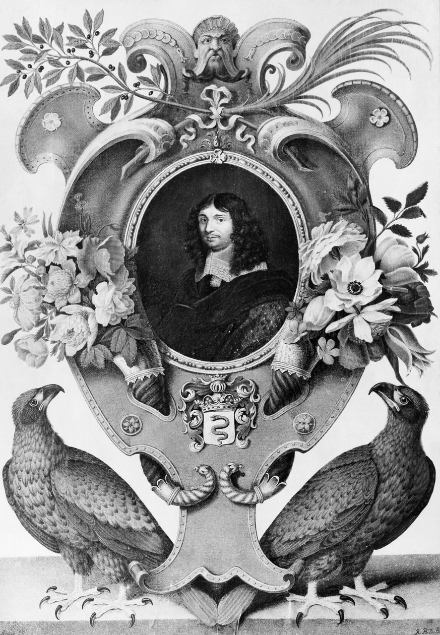 Portret van Jean-Baptiste Colbert (1619-1683), Franse staatsman, gravure door Nicolas Robert (1614-1685) door Nicolas Robert