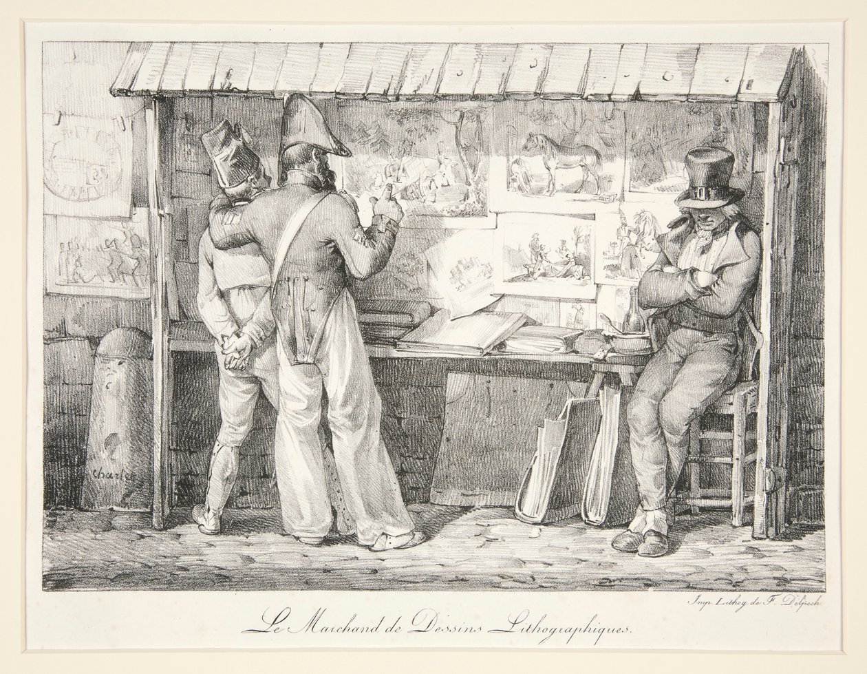 Le Marchand de Dessins Lithographiques door Nicolas Toussaint Charlet