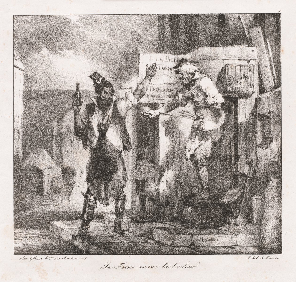 Lithografische Schetsen door Charlet: Vorm voor Kleur door Nicolas Toussaint Charlet