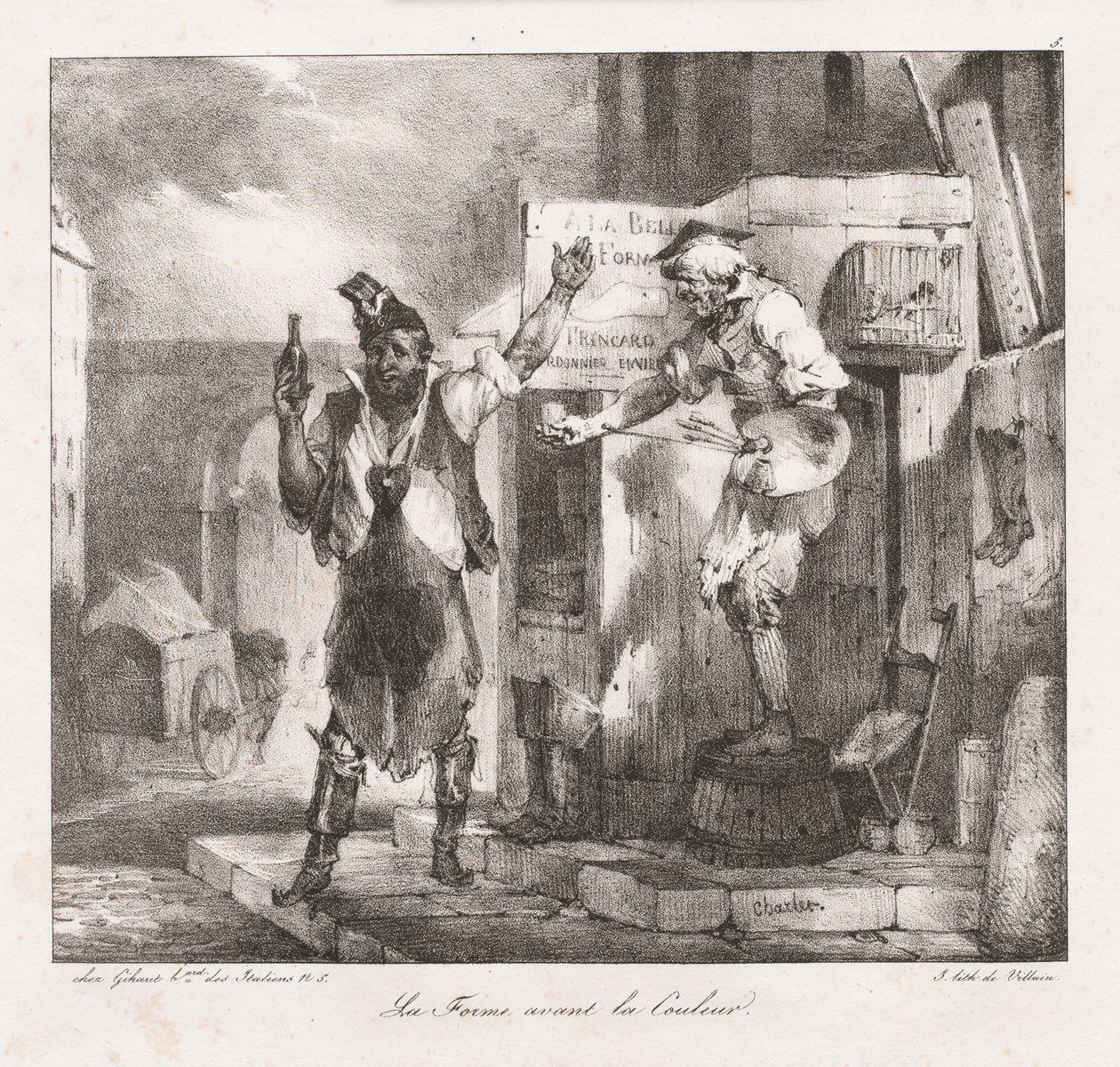 Lithografische schetsen door Charlet: Vorm voor kleur door Nicolas Toussaint Charlet