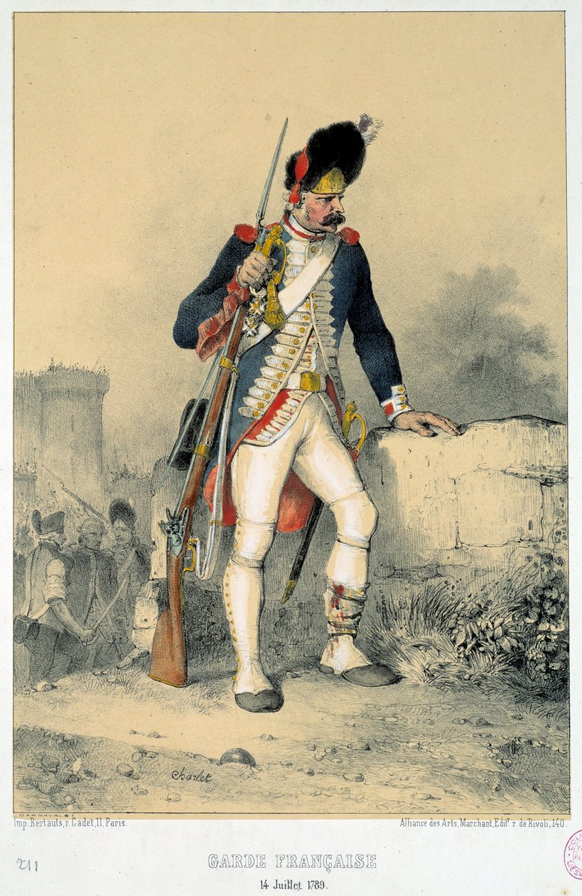 Lid van de Franse garde (14 juli 1789). Gravure door Nicolas Toussaint Charlet door Nicolas Toussaint Charlet