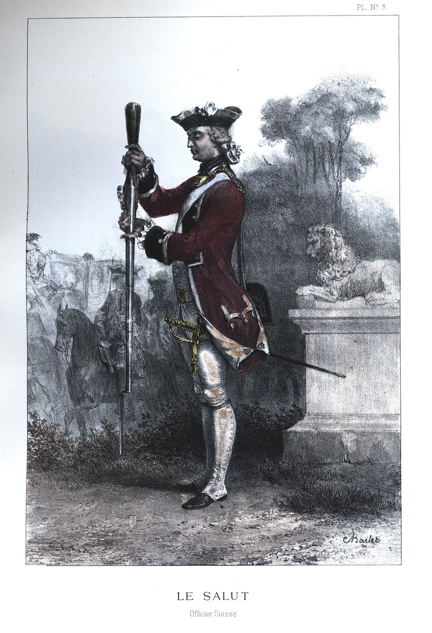 Officier van de Zwitserse Garde door Nicolas Toussaint Charlet