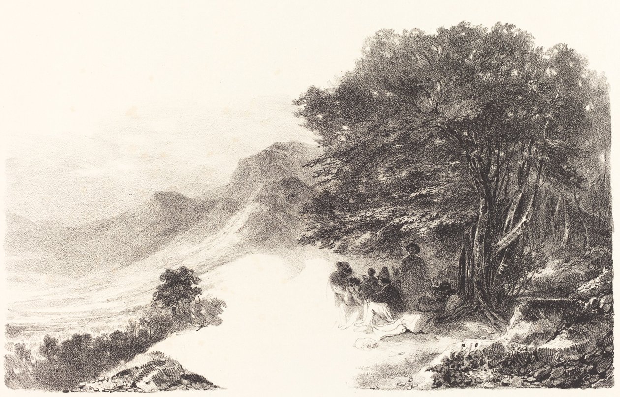 Boeren Rustend in het Platteland door Nicolas Toussaint Charlet