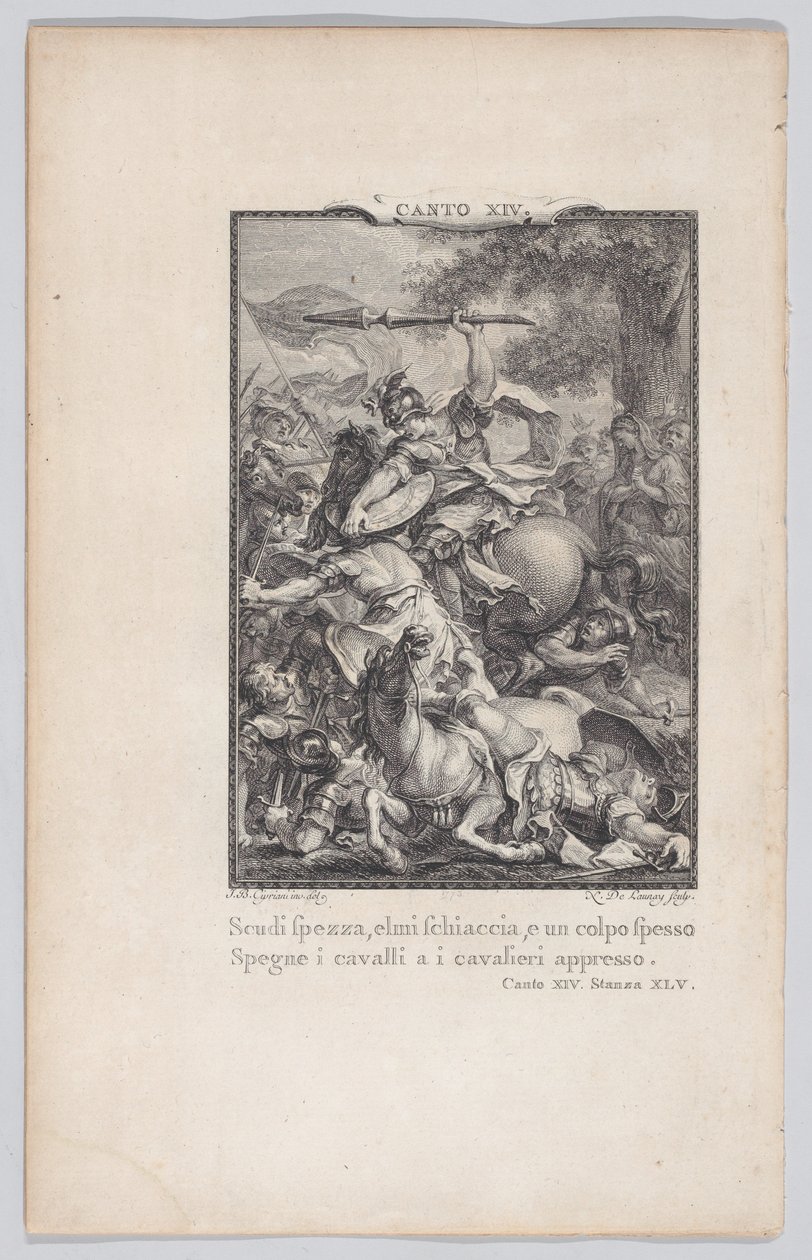 Canto 14, Stanza 45, uit Orlando Furioso, 1774 door Nicolas de Launay