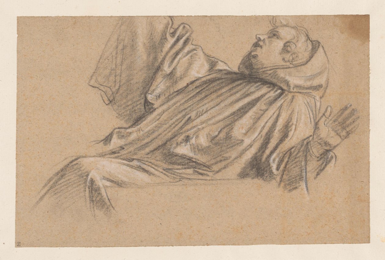 Studie voor de monnik Placidus die uit het water wordt gered door Nicolas de Plattemontagne