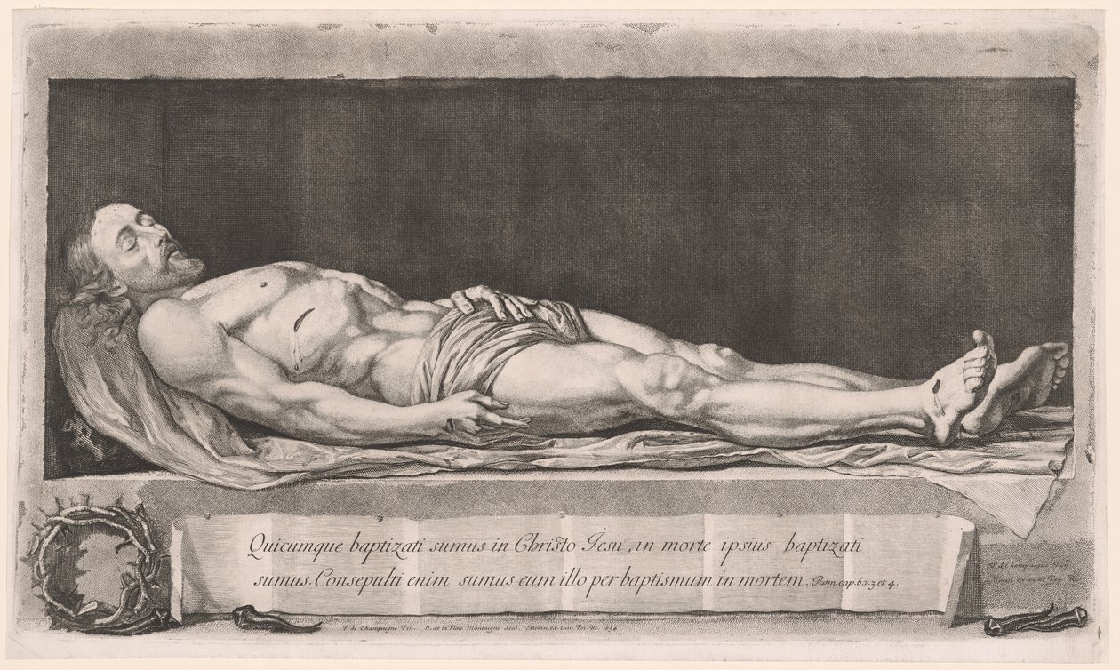 De Dode Christus Liggend in het Graf door Nicolas de Plattemontagne