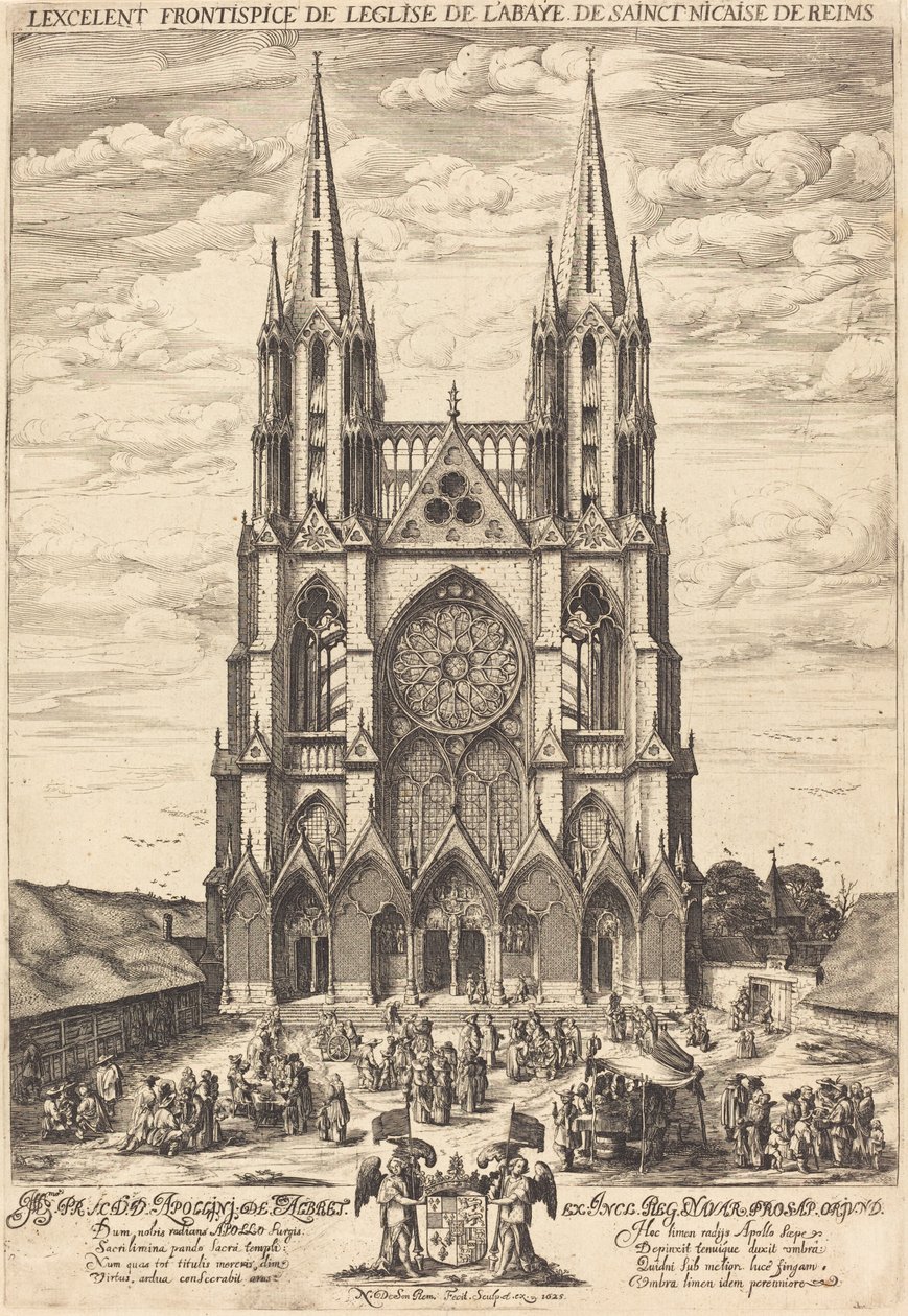 De gevel van de abdij van S. Nicaise de Reims door Nicolas de Son