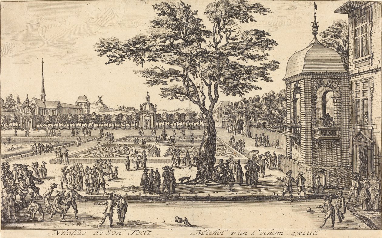 Uitzicht op een tuin door Nicolas de Son