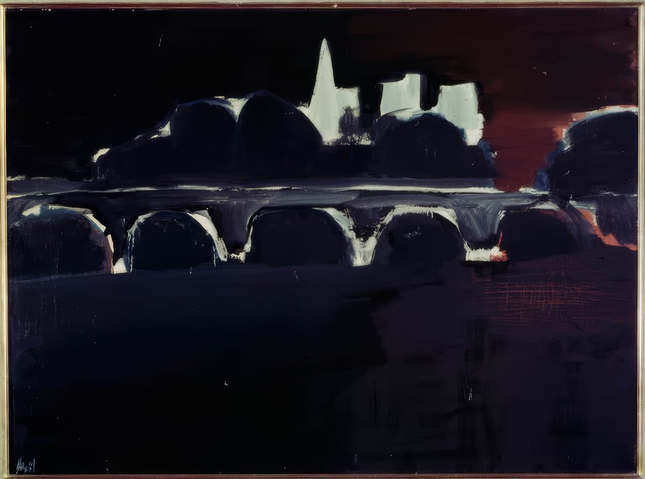 Uitzicht op Parijs bij nacht door Nicolas de Staël