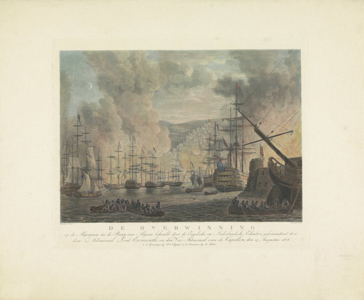 Bombardement van Algiers, 1816 door Nicolaus Heideloff