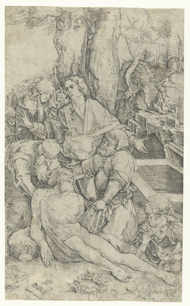 Graflegging van Christus door Nicoletto da Modena (attributed to)