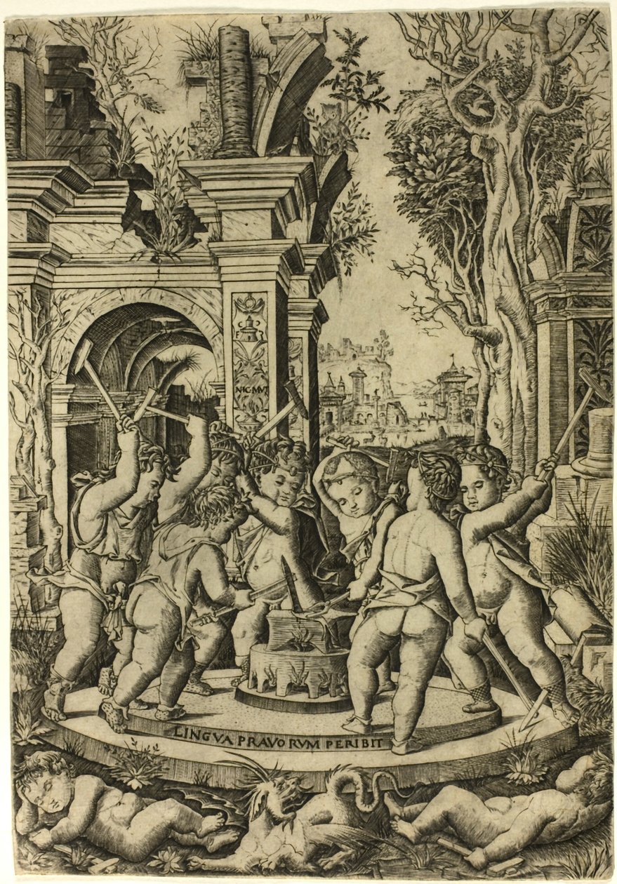 Het lot van de boze tong door Nicoletto da Modena