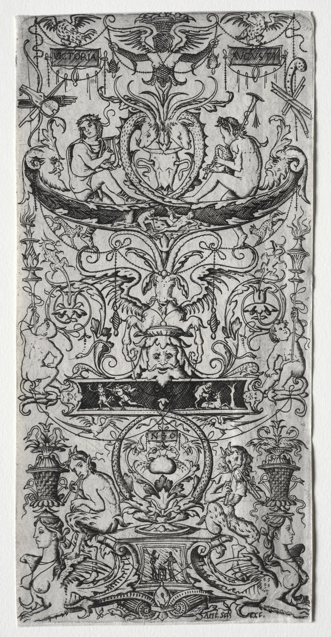 Ornamentpaneel met inscriptie Victoria Augusta door Nicoletto da Modena