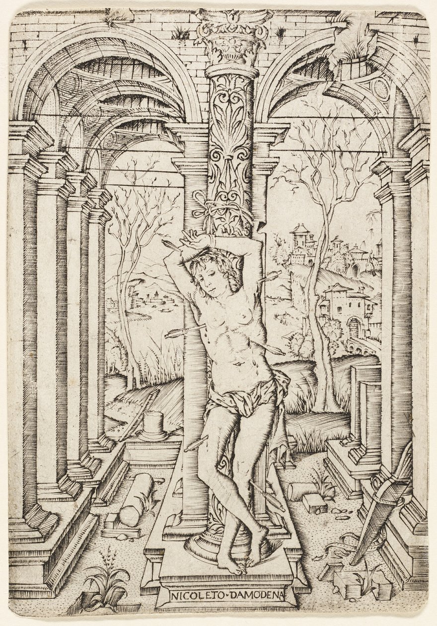 Sint Sebastiaan door Nicoletto da Modena
