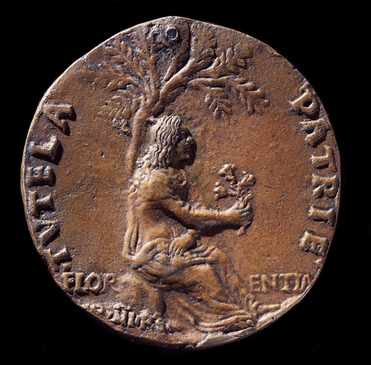 Medaille die Lorenzo de Medici, bekend als de Magnifieke, voorstelt door Nicolo Spinelli