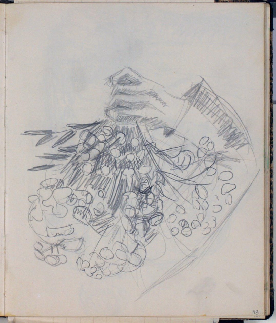 H. C. Andersens rechterarm. Schets voor "De weide bij Nysø" (Odense) door Niels Larsen Stevns