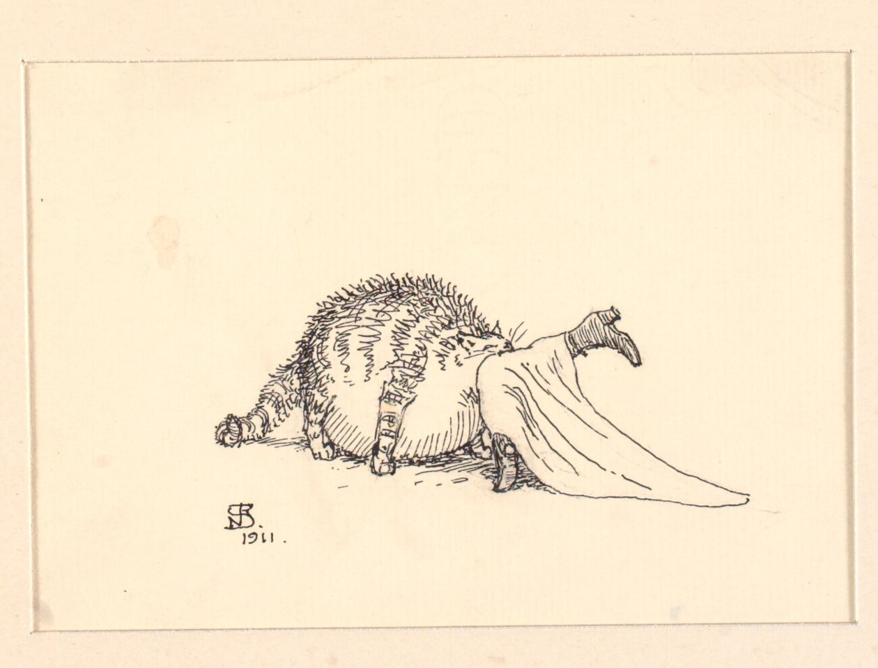 Illustratie voor De dikke kat door Niels Skovgaard