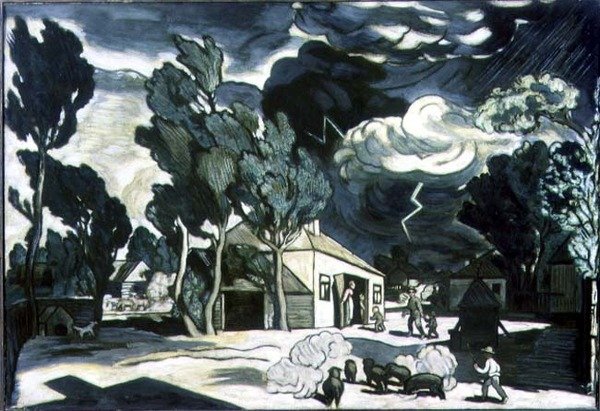 Landschap met Storm door Nikifor Stepanovich Krylov