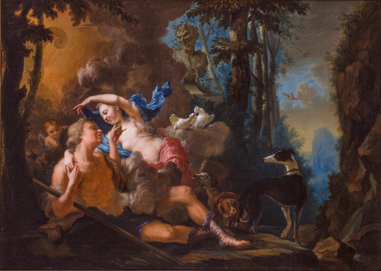 Amor en Psyche door Nikolaas Verkolje