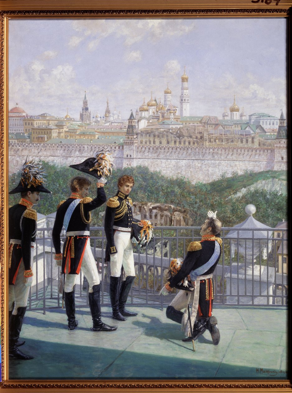 Frederik Willem III van Pruisen bedankt Moskou voor de redding van zijn rijk door Nikolai Sergeyevich Matveyev