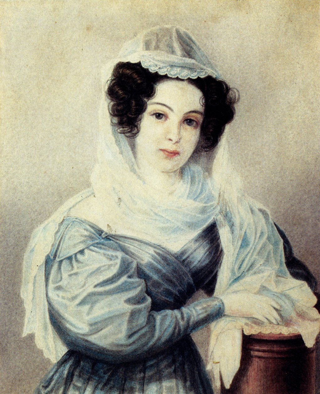 Portret van Camilla Ivasheva Le Dantieau 1808-1839, vrouw van Decembrist Vasily Ivashev, 1834 door Nikolai Alexandrovich Bestuzhev