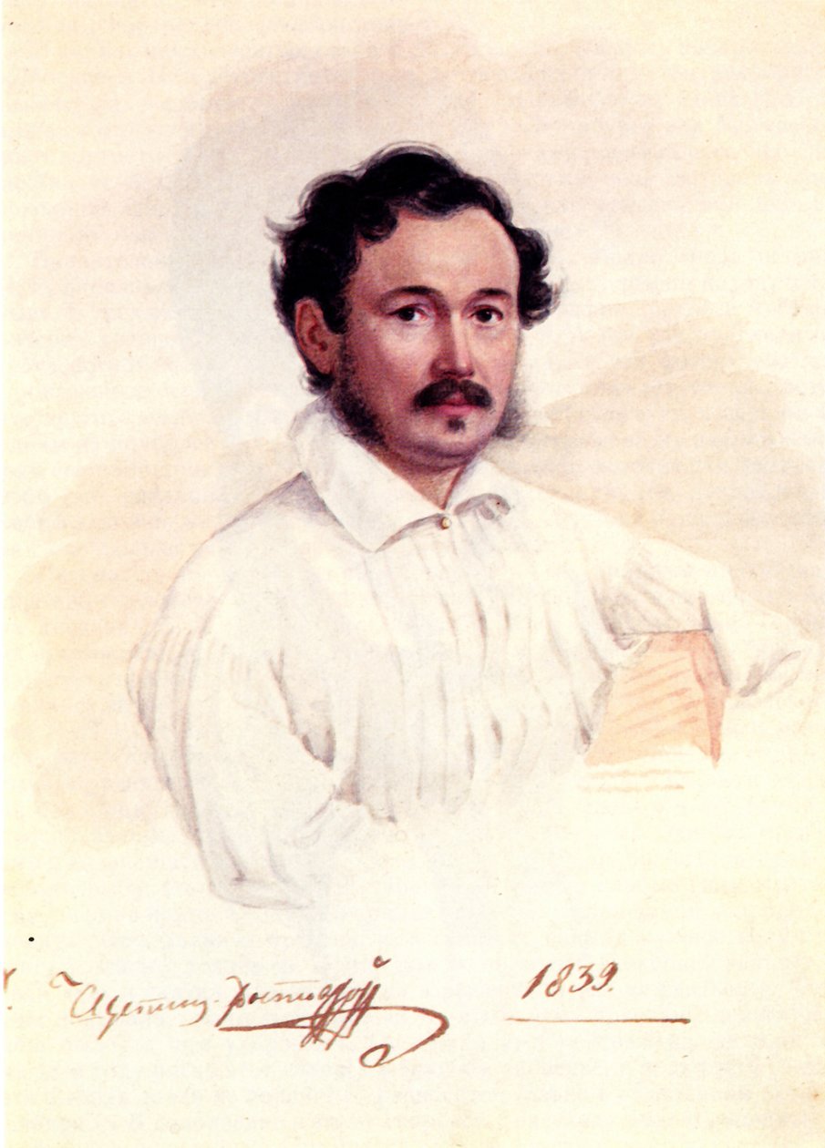 Portret van Decembrist Hertog Dmitry Shchepin-Rostovsky 1798-1858, 1839 door Nikolai Alexandrovich Bestuzhev