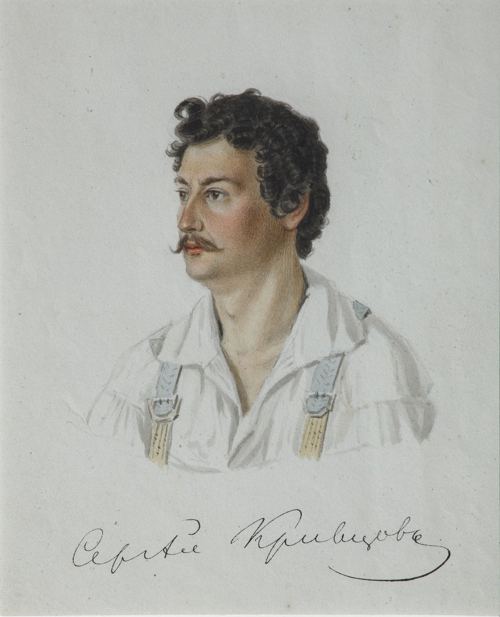 Portret van de Decembrist Sergey Krivtsov 1802-1864, 1828 door Nikolai Alexandrovich Bestuzhev