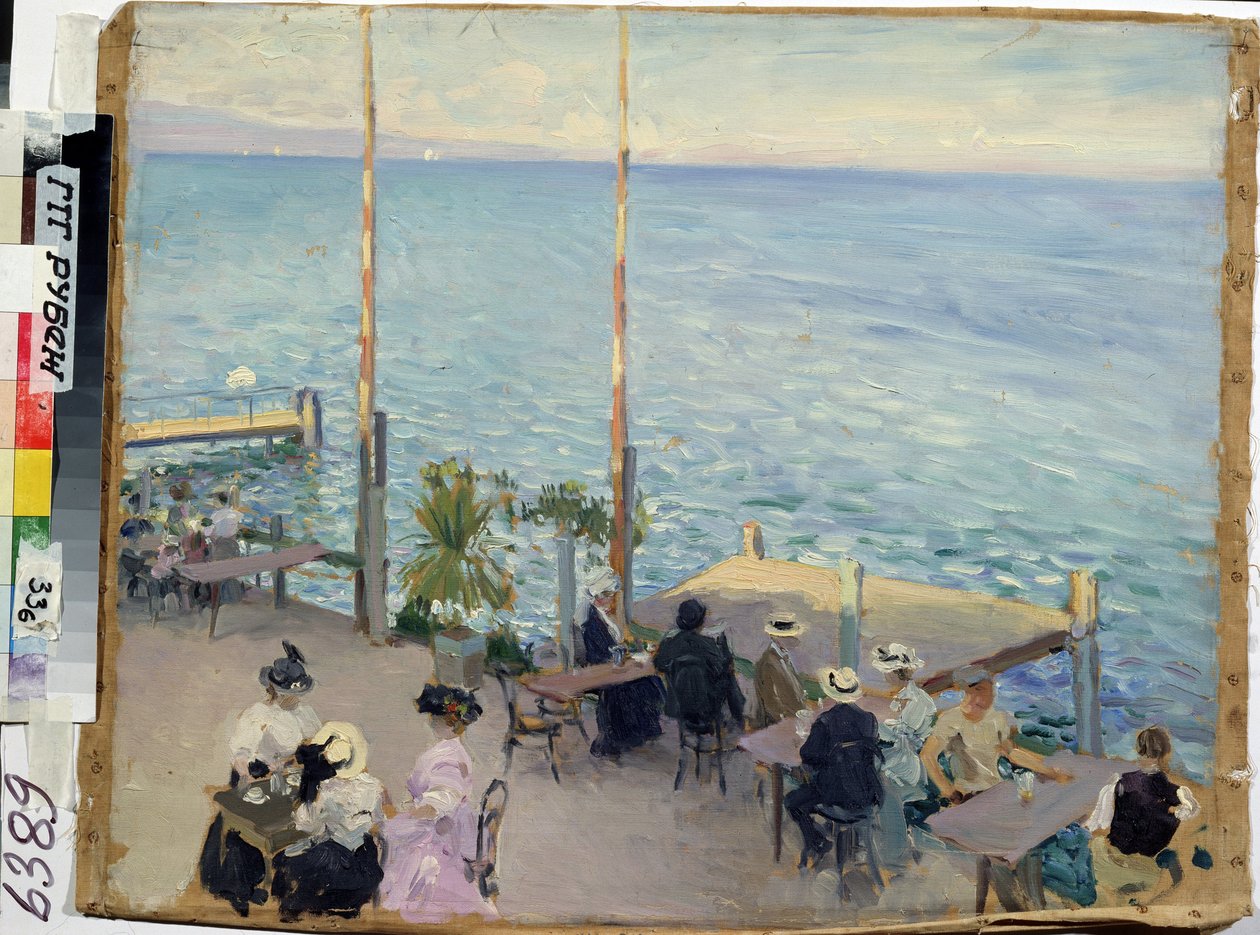 Het Meer van Genève, café door Nikolai Alexandrovich Klodt