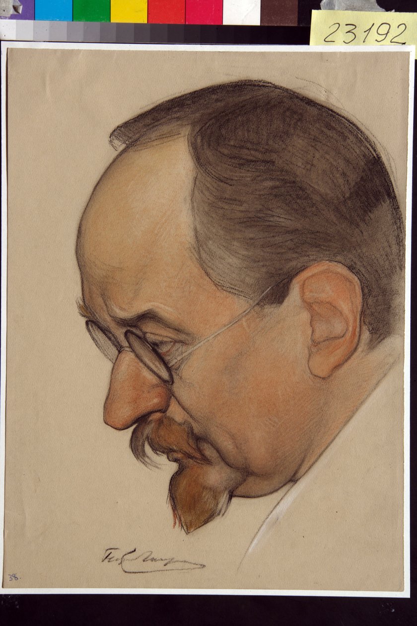 Portret van Gueorgui Vassilievitch Tchitcherine (1872-1936) door Nikolai Andreevich Andreev