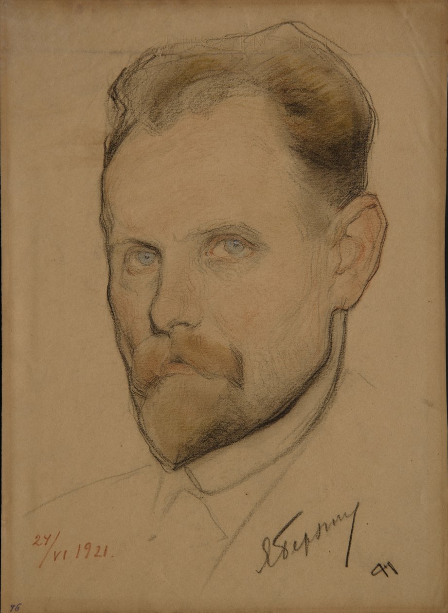 Portret van Jan Berzin 1889-1938, 1921 door Nikolai Andreevich Andreev