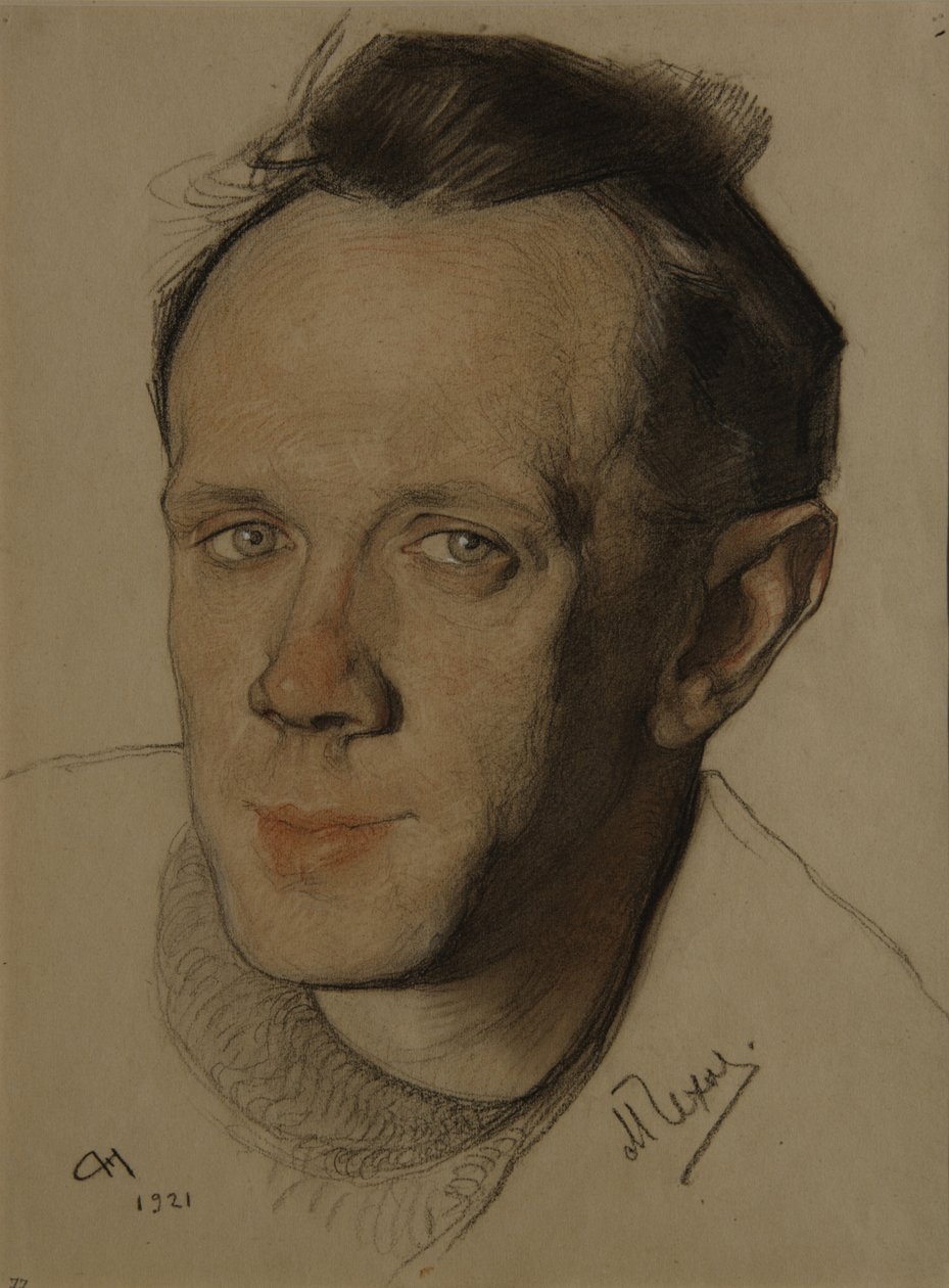 Portret van Mikhail Aleksandrovich Chekhov 1891-1955, 1921 door Nikolai Andreevich Andreev