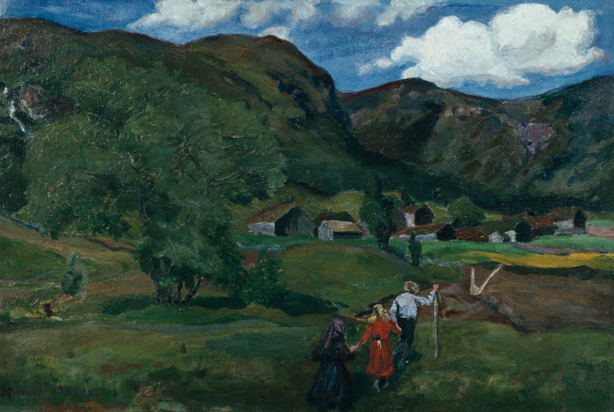 Spelende kinderen door Nikolai Astrup